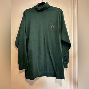 Vintage 80’s/90’s Bugle Boy Forest Green Turtleneck. 100% Cotton. Large. Logo